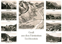 Vaduz Und Weitere Staedte Im Fuerstentum Liechtenstein Alpenpanorama - Liechtenstein