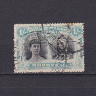 RHODESIA 1910, SG# 177, CV £60, Perf 15, 1sh Black & Blue-green, KGV, Used - Rhodésie Du Nord (...-1963)
