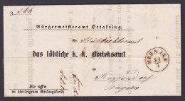 AUSTRIA-HUNGARY 1868, Stampless Letter From Hernals To Rajka - Covers & Documents
