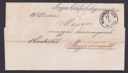 AUSTRIA-HUNGARY 1877, Stampless Letter From Budapest To Magyarovar - Covers & Documents