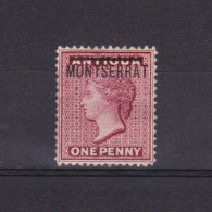 MONTSERRAT 1876, SG# 1, CV £35, 1p Red, Queen Victoria, MH - Montserrat