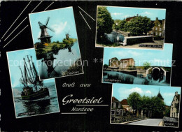 Greetsiel Fischerboot Muehlen Kirche Schoepfwerk Kirche - Krummhörn
