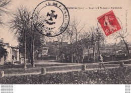L11-32) CONDOM GERS BOULEVARD ST - JEAN ET CATHEDRALE + TAMPON SCOUTS DE FRANCE EN 1907 - Condom