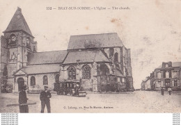 L8-80) BRAY SUR SOMME - L'EGLISE - ANIMEE HABITANTS - ROULEAU POUR FAIRE LES ROUTES - ( 2 SCANS ) - Bray Sur Somme
