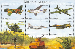 Guyana 1998 Military Aircraft 6v M/s, Mint NH, Transport - Helicopters - Aircraft & Aviation - Helicopters