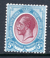 South Africa - 1913-24 KGV - 5/- Purple & Blue LHM (SG 15) - Neufs