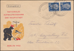 251 Pieck 12 Pf MeF Auf Schmuck-Brief Aufbauprogramm SSt BAD LIEBSTSEIN 31.3.52 - Briefe U. Dokumente