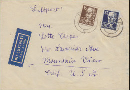 217 Hegel Und 226 Thälmann Lp.-Auslandsbrief LEIPZIG 1952 In Die USA BPP-geprüft - Covers & Documents