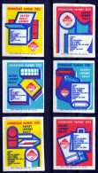 Matchbox Labels Czechoslovakia PAPIRY LEPENKY OBALY 6v / Filumenija - Matchbox Labels