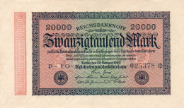 GERMANY- 20000 MARK 1923  -  World Paper Money P-85c.EO Rosenberg R-84g.EO -Filigrana: Gitter Mit 8 - Aunc - 20000 Mark
