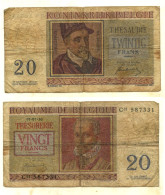 Billet De Banque Belgique 1950 : 20 Francs - Roland De Lassus & Philippus De Monte - Altri & Non Classificati