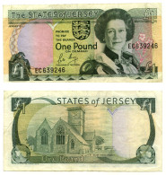 Billet De Banque JERSEY 1989 : One Pound - Elizabeth II & Église Paroissiale De St. Helier - Jersey