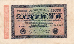 GERMANY- 20000 MARK 1923  -  Wor:P-85b.2.PG, Ros:R-84e.PG  -Filigrana: Giesecke Z-Muster - 20000 Mark