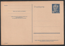 DDR: 1950, GA- Postkarte, 12 Pfg. Wilhelm Pieck.     */MH - Postkarten - Ungebraucht