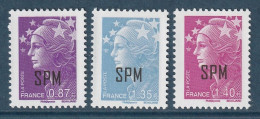 ST PIERRE & MIQUELON 2011 Definitives / Marianne De Beaujard 87c-1,35€-1,40€ OVERPRINT : Set Of 3 Stamps UM/MNH - Neufs