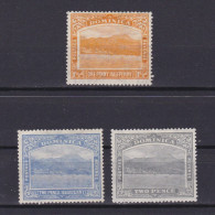 DOMINICA 1921, SG# 64-66, Wmk Mult Script CA, MH - Dominica (...-1978)