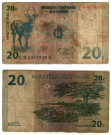 Billet De Banque R.D. Du CONGO 1997  : 20 C. Antilope - République Démocratique Du Congo & Zaïre