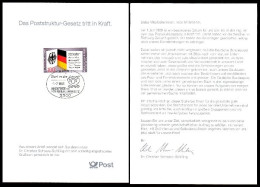 RFA Poste Obl Yv:1253 Das Poststrukturgesetz Tritt In Kraft 1-7-1989 Cachet - Stamps