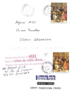Vignette Carnet Noces De Cana Employée Comme Timbre-poste Sur Lettre De 2008: Une Non Repérée Et Une Signalée à La Taxe - Covers & Documents
