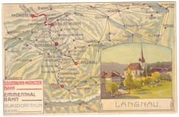 Suisse - Berne - Langnau - Plan - Carte Postale Non Circulée - Langnau Im Emmental