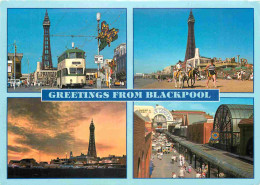 Angleterre - Blackpool - Multivues - Tramway - Chevaux - Lancashire - England - Royaume Uni - UK - United Kingdom - CPM - Blackpool