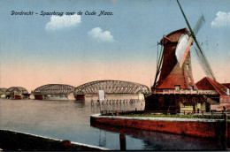 N°24508 W -cpa Dordrecht -spoorbrug Over De Oude Maas -moulin à Vent- - Windmills