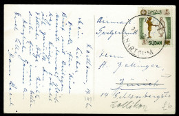 Ref 1715 - 1960 Ethnic Postcard "Camel Corps" 3 P.T. Rate To Switzerland - With Large Khartoum Postmark - Soudan (1954-...)