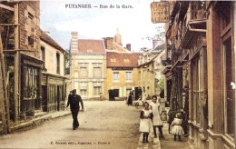 DEPT 61 PUTANGES RUE DE LA GARE TRÈS  BELLE  ANIMATION 9X14 REIMPRESSION DE CARTES ANCIENNES - Putanges
