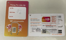 Vietnamobile GSM SIM Card,  Fixed Chip, With A Paper Sticker On Backside, With Some Written On Card - Vietnam