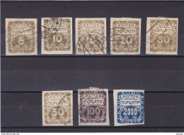 TCHECOSLOVAQUIE 1919 TAXE Yvert 1-6 + 8-9 + 14 Oblitéré, Used Cote 3,30 Euros - Portomarken