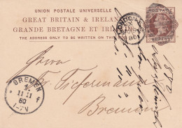 GB 1880, QV 1d Brown Very Fine Postal Stationery Postcard With Duplex Cancel „LONDON-E.C / E.C / 53“ (Dubus Type 22) To - Covers & Documents