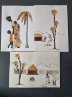 Rwanda - 3 Belle Cartes Fabriquées Par Des Enfants Du Rwanda - Rwanda