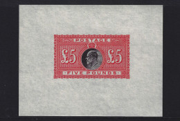 Great Britain De La Rue Essay Imperf Edward Vll £5 Rare Item See Description - Essays, Proofs & Reprints