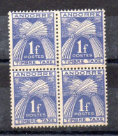 Andorra Francesa Tasas Nº Yvert 33 ** - Ungebraucht