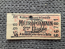 TICKET RATP Métropolitain D ANNEES 1930 - Europe