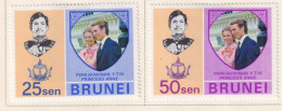 BRUNEI  -  1973 Royal Wedding Set Hinged Mint - Brunei (...-1984)