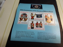 Jamaica 1977 SG MS442 50th Anniversary Jamaica Military Band Minature Sheet MH - Jamaique (1962-...)