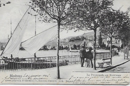 CPA - SUISSE - MONTREUX - La Promenade Au Rouvenaz, Barque à Voiles Du Léman (24-01-1904) - Montreux