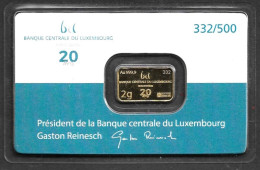 Luxembourg / Luxemburg - BCL - 2 Gr. Goldbarren / Gold Ingot / Lingot D'Or (Gold, Or, Goud - 999,9/1000) - Nr. 332/500 - Lussemburgo