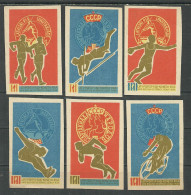 Latvia Factory Kometa ( Riga ) 6 Matchbox Labels Sport - Matchbox Labels