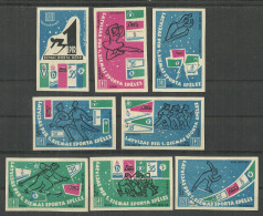 Latvia Factory Kometa ( Riga ) 8 Matchbox Labels Sport - Matchbox Labels