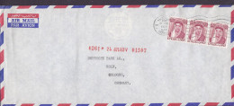 Kuwait Air Mail THE NATIONAL BANK Of KUWAIT, KUWAIT 1963 Cover Brief Lettre DEUTSCHE BANK, KÖLN Germany 3-Stripe - Koweït