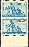 Colonies France Libre 1943 Y&T N°7 Au Profit Des œuvres De Solidarité 10f + 40f Paire Verticale MNH** - Altri & Non Classificati