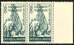 Colonies France Libre 1943 Y&T N°PA1 Entr'aide De L'aviation 10f + 40f Paire Horizontale MNH** - Altri & Non Classificati