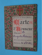 Pensionnat Des Soeurs PAULINES > Carte D'HONNEUR > Augusta PUTMAN > Courtrai 1897 ( Zie / Voir SCANS ) ! - Diploma & School Reports