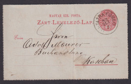 HUNGARY, Mi #K7, Pre-stamped Postcard From Tatra To Kaschan - Covers & Documents