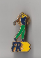 PIN'S  THEME SPORT  GOLF   SPONSOR  TELEVISON  FR3  METAL  SIGNE  DECAT - Golf