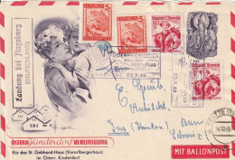 Autriche Entier Postal Illustré Poste Par Ballon Bregenz 1949 - Briefe