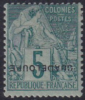 Guadeloupe N°17 F Surcharge Renversée Qualité:* Cote:265 - Ongebruikt