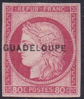 Guadeloupe N°13 80c Rose Qualité:* Cote:1350 - Ongebruikt